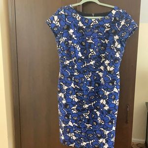Talbots blue and white floral dress size 12 petite,  gently worn.